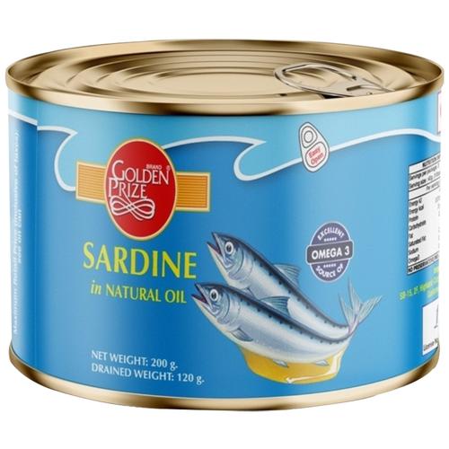 Golden Prize Canned Sardine in Natural Oil, 200 g  Excellent Source of Omega-3