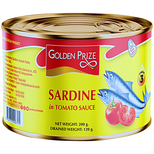 Golden Prize Canned Sardine in Tomato Sauce, 200 g Excellent Source of Omega-3
