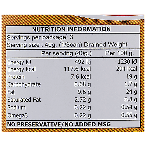 Golden Prize Canned Sardine in Natural Oil with Chili, 200 g  Excellent Source of Omega-3