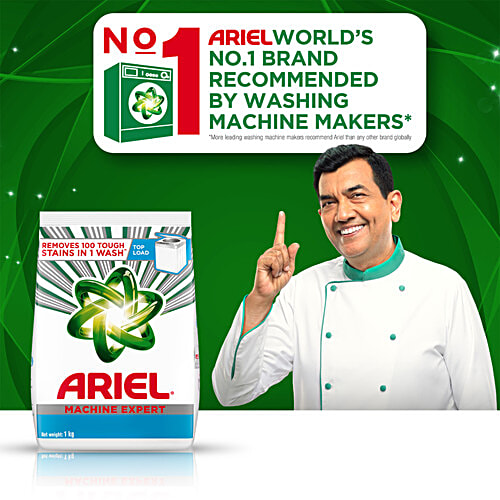 Ariel Matic Top Load Detergent Powder, 1 kg  Brilliant Clean in 1 Wash, Oxi Stain Fighters