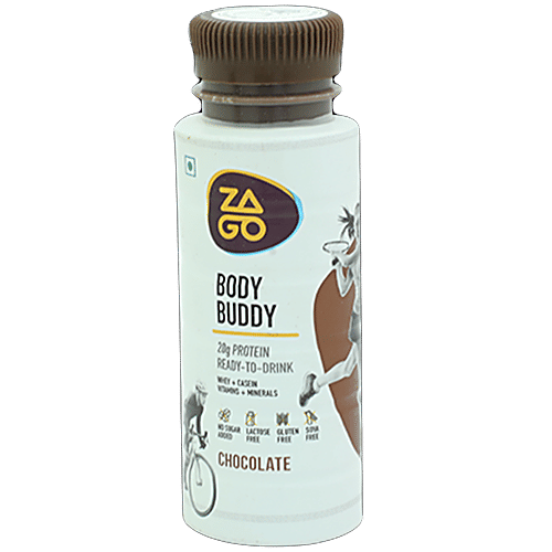 Zago Body Buddy Protein Shake - Chocolate Flavour, 330 ml  No Sugar Added, No Preservatives