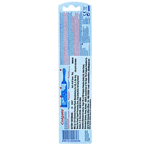Colgate Kids Battery Powered Electric Toothbrush - Batman, Extra Soft Bristles, Age 3+, 1 pc  Lightweight
