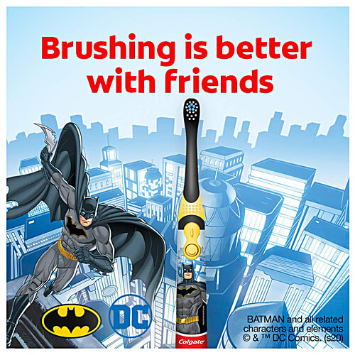 Colgate Kids Battery Powered Electric Toothbrush - Batman, Extra Soft Bristles, Age 3+, 1 pc  Lightweight