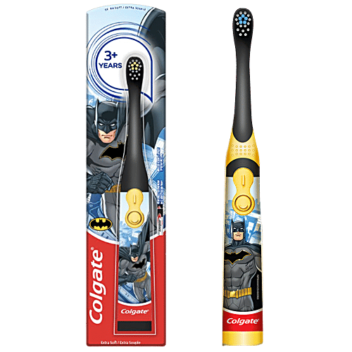 Colgate Kids Battery Powered Electric Toothbrush - Batman, Extra Soft Bristles, Age 3+, 1 pc  Lightweight
