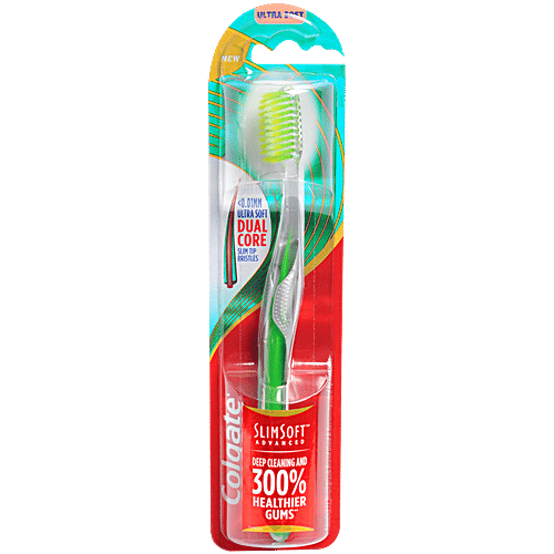 Colgate Ultra Soft Toothbrush - Slim Soft Advanced, 1 pc  Dual Core Slim Tip Bristles