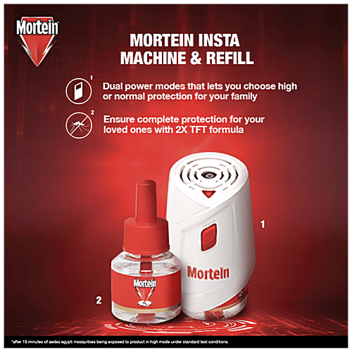 Mortein Insta Mosquito Repellent Liquid Refill - 100% Protection from Dengue Mosquitoes, Twin Pack, 70 ml  