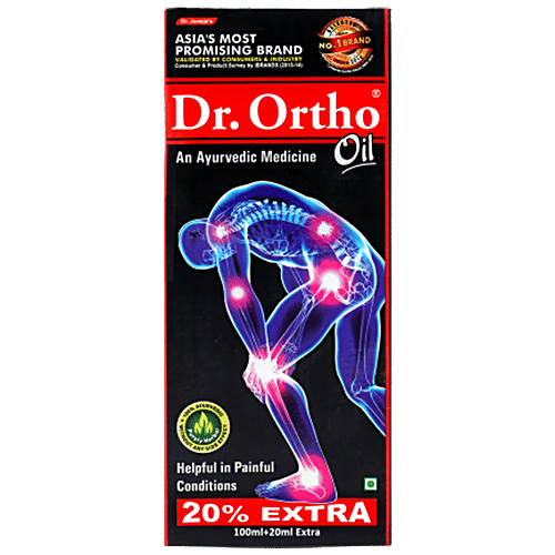Dr. Ortho Ayurvedic Medicinal Oil, 120 ml 100ml + 20 ml Extra 
