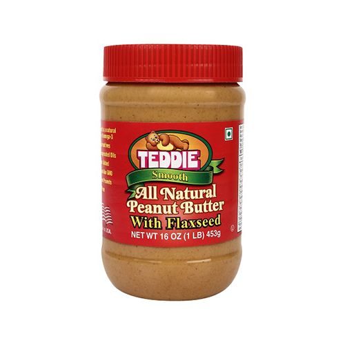 Teddie All Natural Peanut Butter with Flaxseed - Smooth, 453 g  