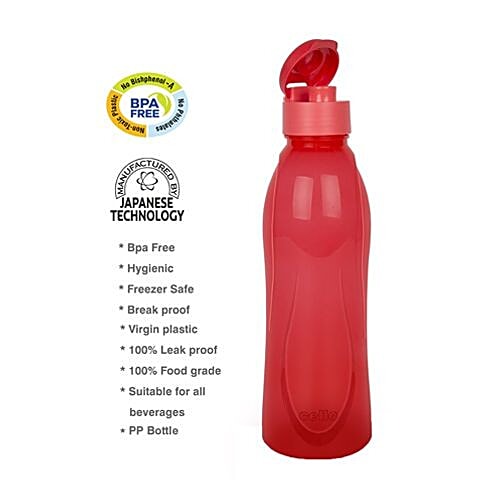 Cello Flip Polypropylene Bottle Set - Fresca, Assorted (Colour May Vary), 1 L  