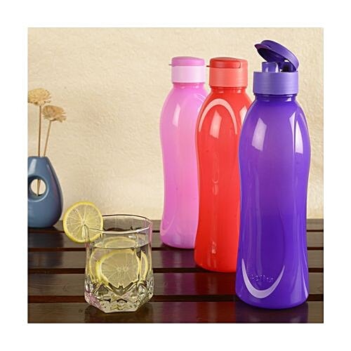 Cello Flip Polypropylene Bottle Set - Fresca, Assorted (Colour May Vary), 1 L  