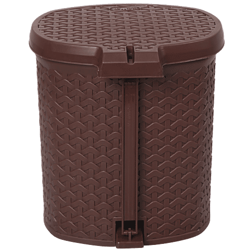 Cello Classic Plastic Dustbin / Garbage Bin - Brown, 6 L  