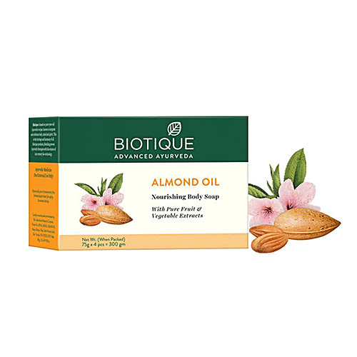 BIOTIQUE Almond Oil Body Cleanser, 75 g Pack of 3 