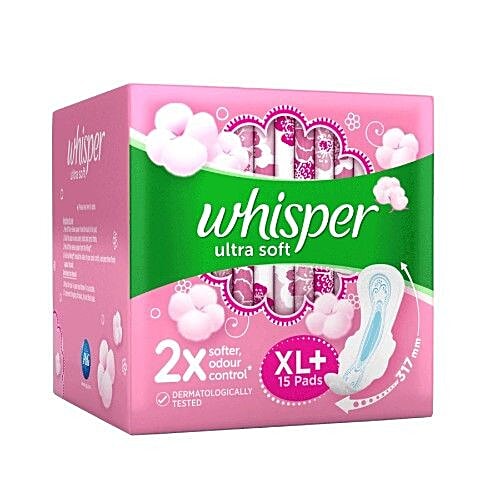 Buy Whisper Sanitary Pads Ultra Soft Xl 15 Pcs Online At Best Price of