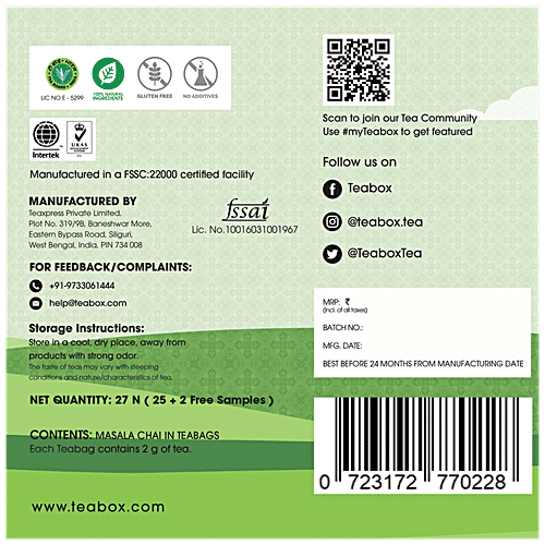 Buy Teabox Assam Tea Masala Chai Blend 16 Pcs Online At Best Price of