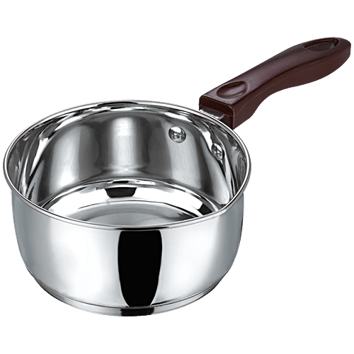 Vinod Stainless Steel Saucepan - Induction Base, 3 mm, With Handle, Regular, 1 L  Dishwasher Safe