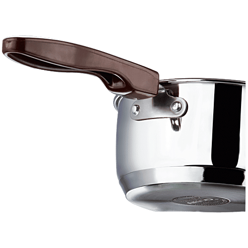 Vinod Stainless Steel Saucepan - Induction Base, 3 mm, With Handle, Regular, 1 L  Dishwasher Safe
