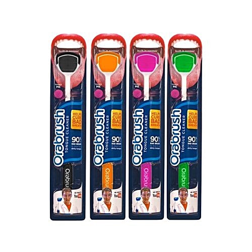Buy Orabrush Tongue Cleaner Black Orange Pink & Green Online at Best