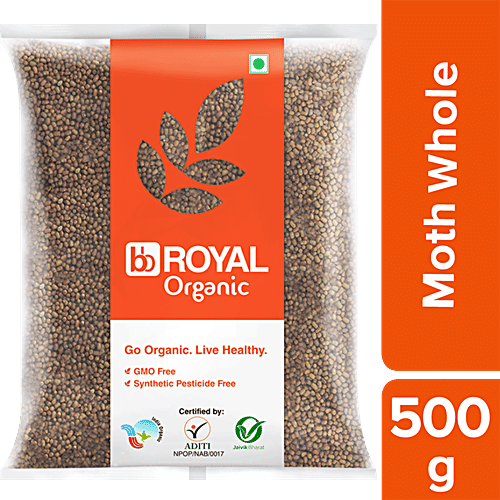 bb Royal Organic - Moth/Matki - Whole, 500 g  GMO Free, Synthetic Pesticide Free