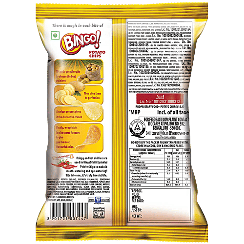 Bingo! Original Style Chilli Sprinkled Potato Chips, 43 g  