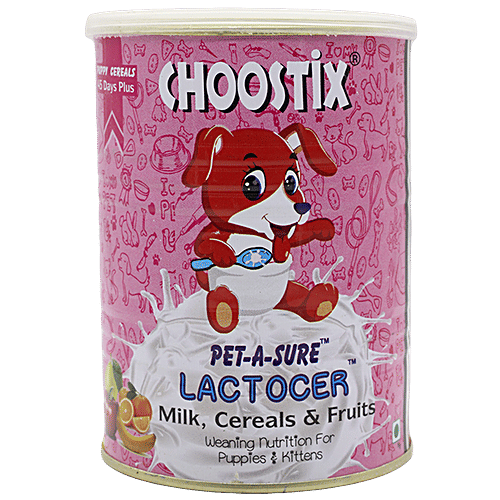 Choostix Pet-A-Sure Lactocer - For Puppies & Kittens, Milk, Cereals & Fruits, 400 g  Weaning Nutrition