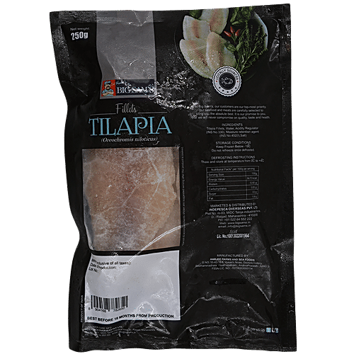 Big Sams Frozen Tilapia - Fillets, 250 g  