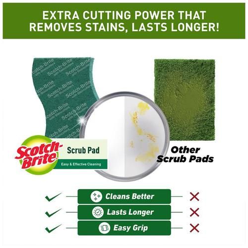 Scotch brite Scrub Pad, Scrubber for Utensil Cleaning, 2 pcs  