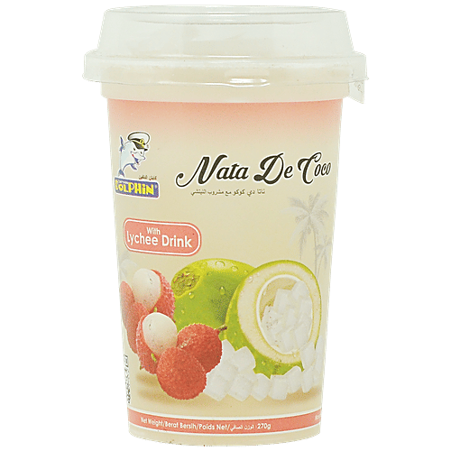 Dolphin  Juice Drink With Nata De Coco - Lychee, 270 ml  