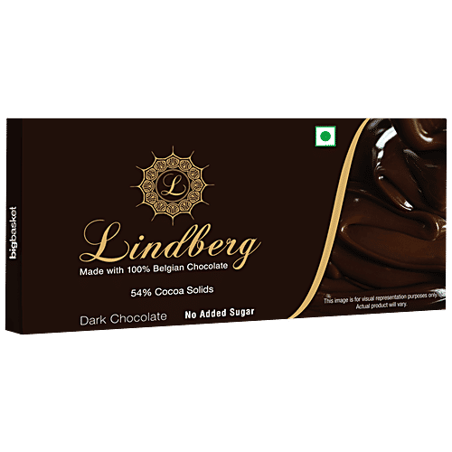 Lindberg Pure Belgian Dark Chocolate - No Added Sugar, 50 g  