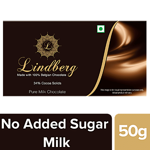 Lindberg No Added Sugar - Pure Belgian Milk Chocolate, 50 g  
