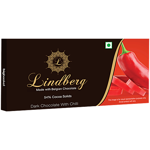 Lindberg Belgian Dark Chocolate - Chilli, 54% Cocoa Solids, 50 g  