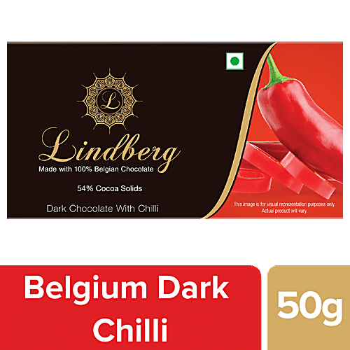 Lindberg Chilli - Pure Belgian Dark Chocolate, 50 g  