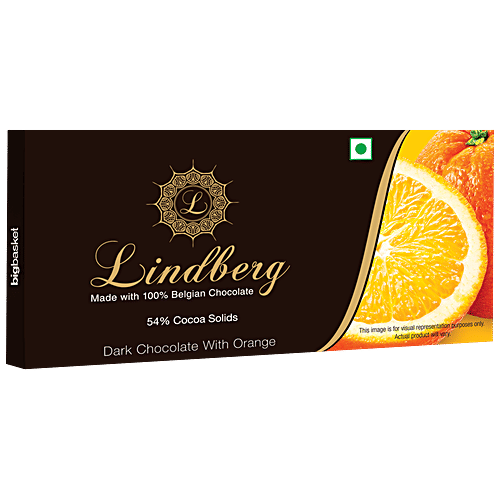 Lindberg Orange - Pure Belgian Dark Chocolate, 50 g  