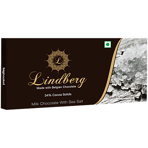 Lindberg Belgian Milk Chocolate - Sea Salt, 34% Cocoa Solids, 50 g  