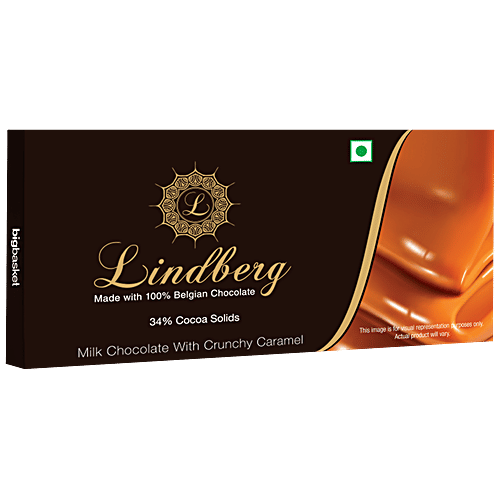 Lindberg Crunchy Caramel - Pure Belgian Milk Chocolate, 50 g  