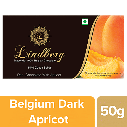 Lindberg Apricot - Pure Belgian Dark Chocolate, 50 g  