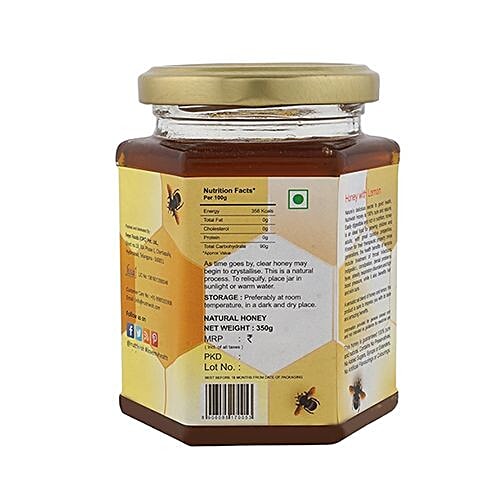 NUTRIWISH 100% Pure Honey - Infused With Lemon, 350 g  