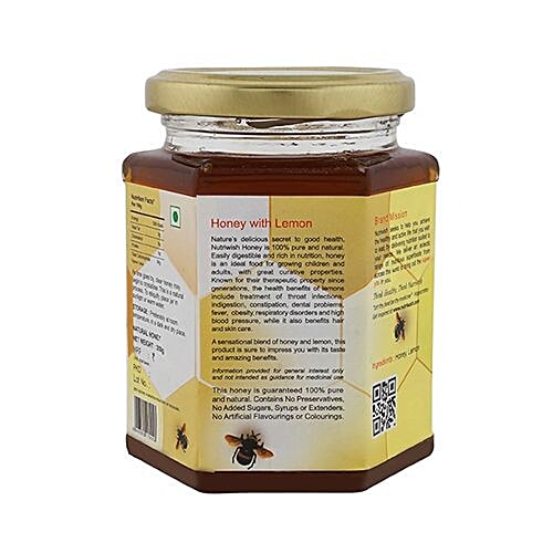 NUTRIWISH 100% Pure Honey - Infused With Lemon, 350 g  