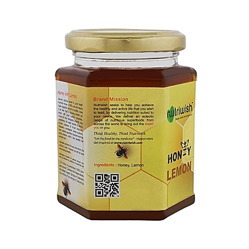 NUTRIWISH 100% Pure Honey - Infused With Lemon, 350 g  