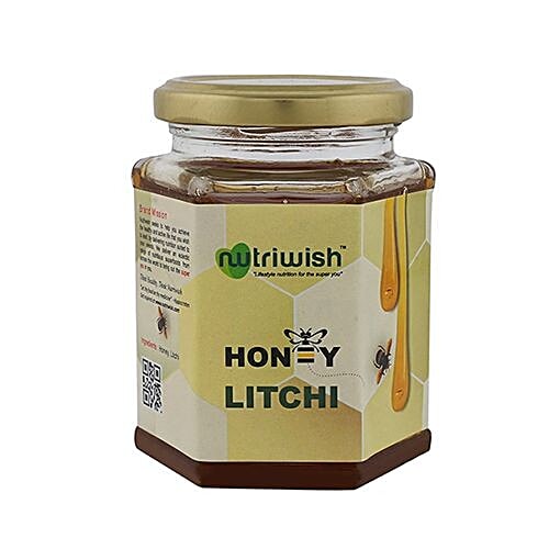 NUTRIWISH 100% Pure Honey - Infused With Litchi, 350 g  