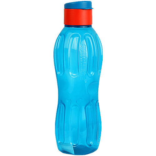 Signoraware Fliptop Aqua Fresh BPA Free Plastic Bottle - Leakproof, Easy To Carry, Blue, 1 L