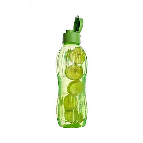 Signoraware Fliptop-Aqua Fresh Plastic Water Bottle Set, 1 L Green 
