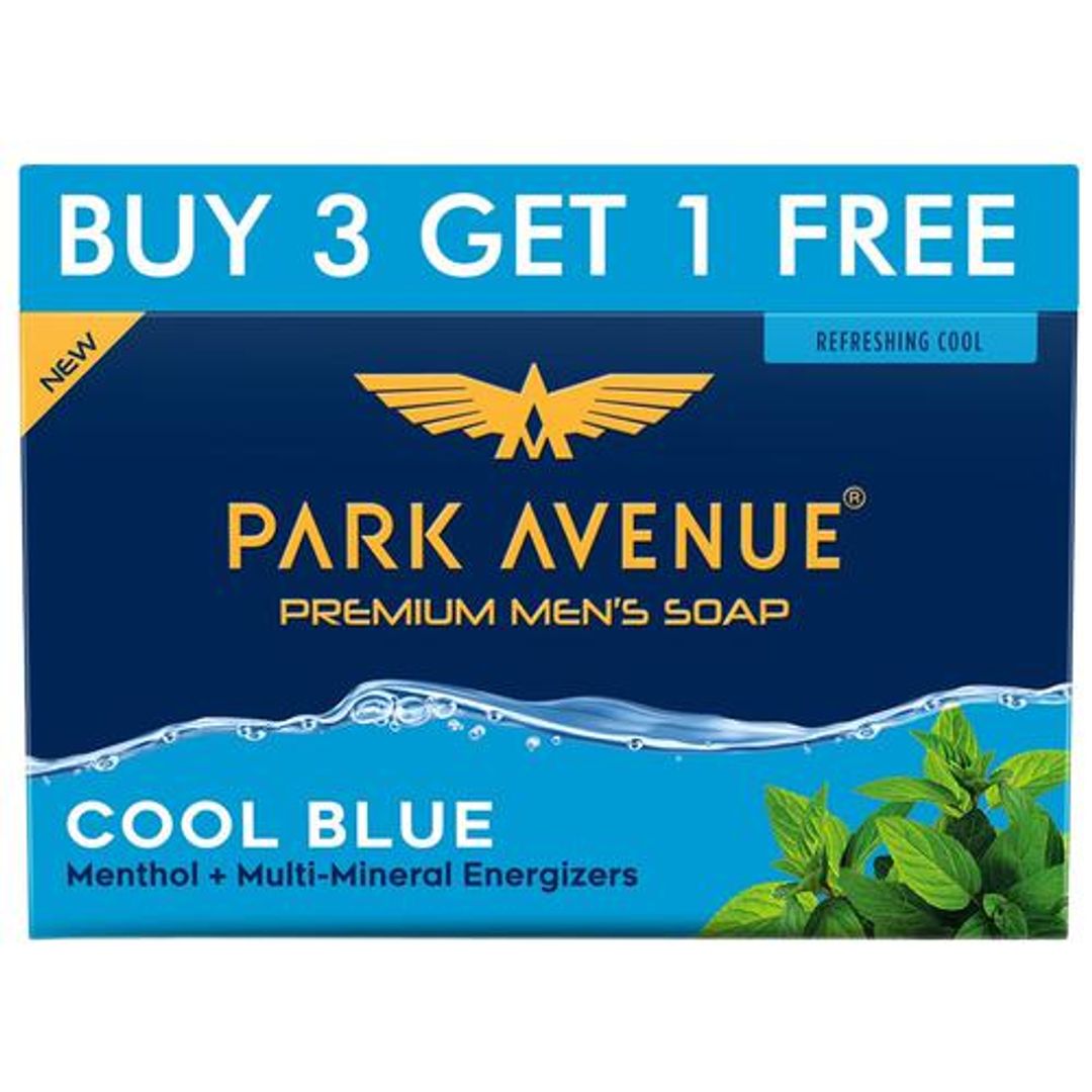 Park Avenue Fragrant Soap - Cool Blue, 125 g (Buy 3 & Get 1 Free)