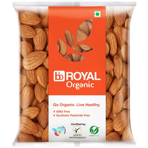 BB Royal Organic - Almond/Badam, 500 g  GMO Free, Synthetic Pesticide Free