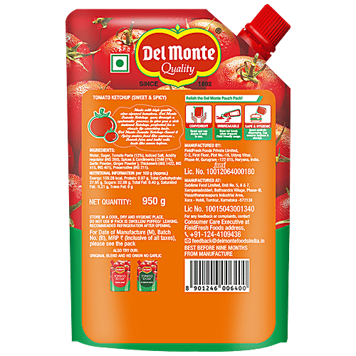 Del Monte Tomato Ketchup - Sweet & Spicy, 950 g Spout 