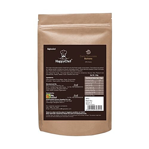 HappyChef Dark Chocolate Buttons, 100 g