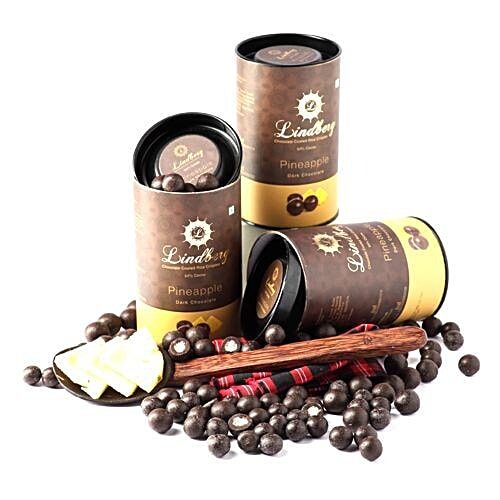 Lindberg Pineapple Dark Chocolate Crispies, 100 g  Zero Trans Fat