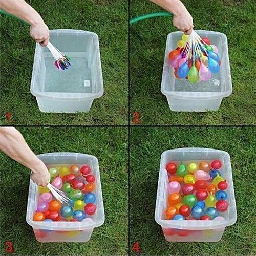 Unique Arts & Interiors Water Balloons With Sticks & Hose, 200 g (Pack of 3) 