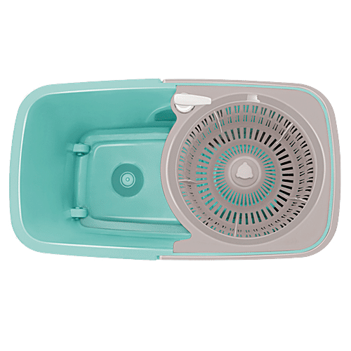 Milton - Spotzero Classic Spin Mop - Plastic Bucket, With Rod, Refill Included, Aqua Green, 1 pc  Superior Water Absorbency