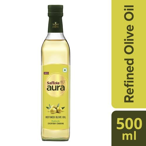 Buy Saffola Aura Refined Olive Flaxseed Oil 500 Ml Online At Best Price ...