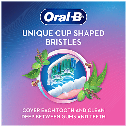 Oral-B Sensitive & Gums – Precision Clean Toothbrush – 3 in 1 herbs infused bristles –, 3 pcs  Upto 20X Thinner Cup Shaped Bristles